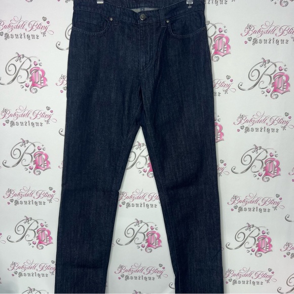 Versace jeans Medusa logo metal emblem buttons charm straight leg dark wash - Picture 11 of 16